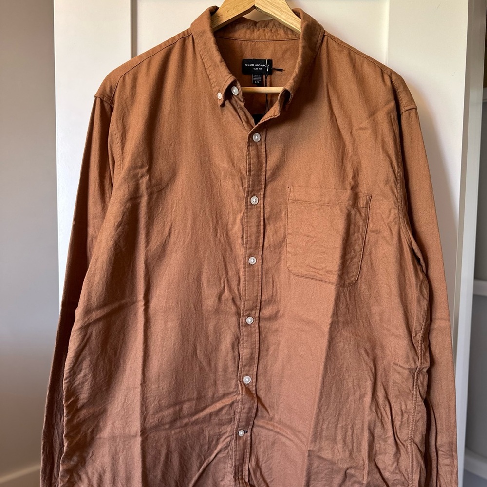Mens CLUB MONACO Solid Flannel Shirt (NWT)